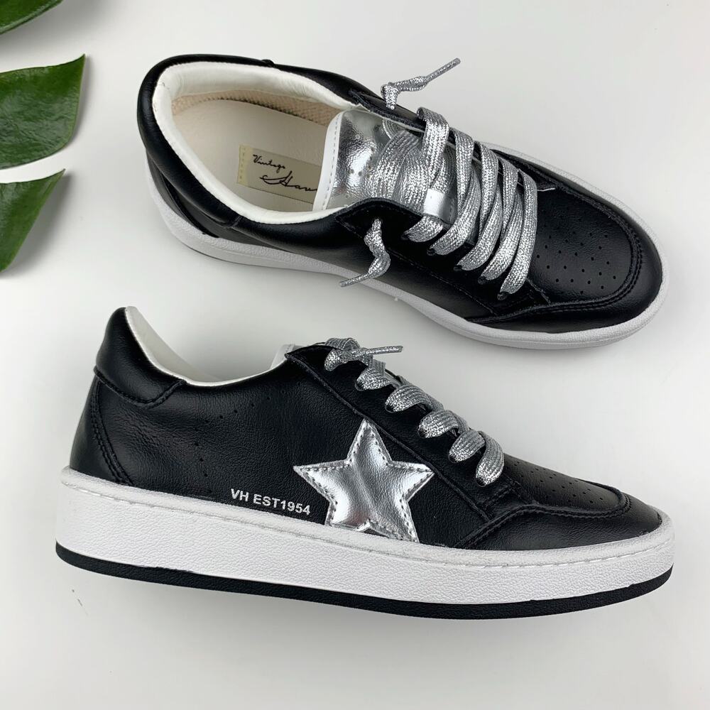 Vintage Havana Corbin Sneakers Black Silver Star Women's 6.5